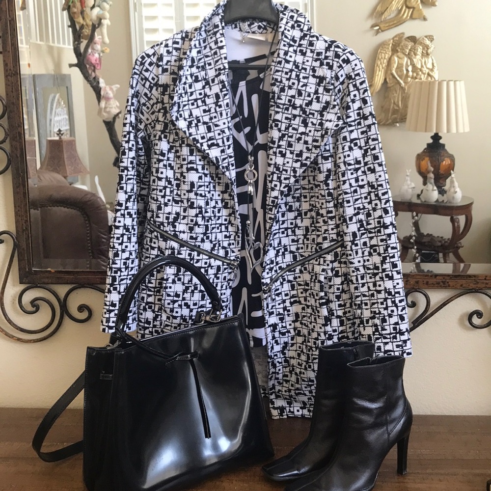 Chico’s collection black and white jacket